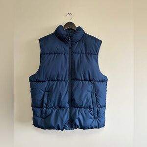 Old Navy Men's Navy Quilted Puffer Vest Water Resistant Size Large